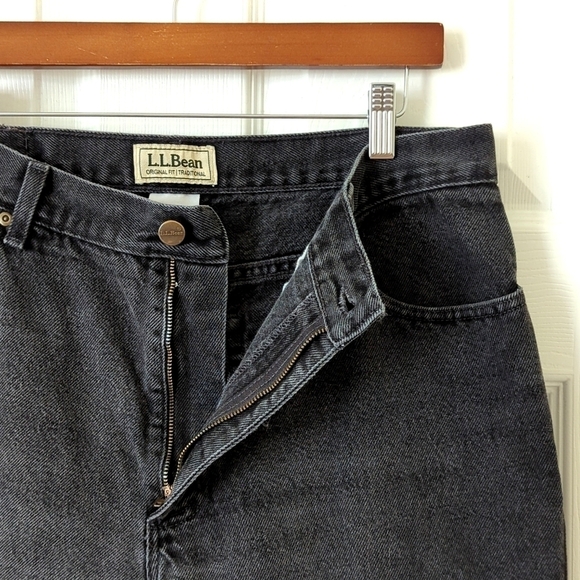 L.L. Bean 90's Vintage Original Fit Traditional High Rise Denim Jeans Black 16 - Picture 7 of 15